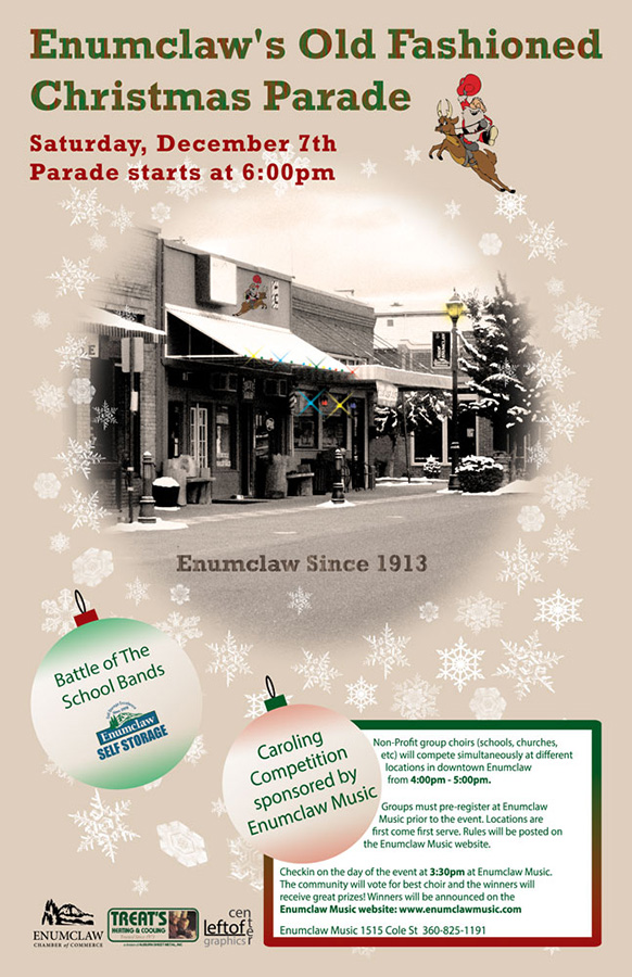 Flyer for Christmas parade created in Photoshop