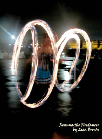 portrait of a fire dancer