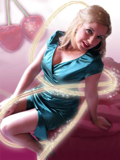 girl with cherries